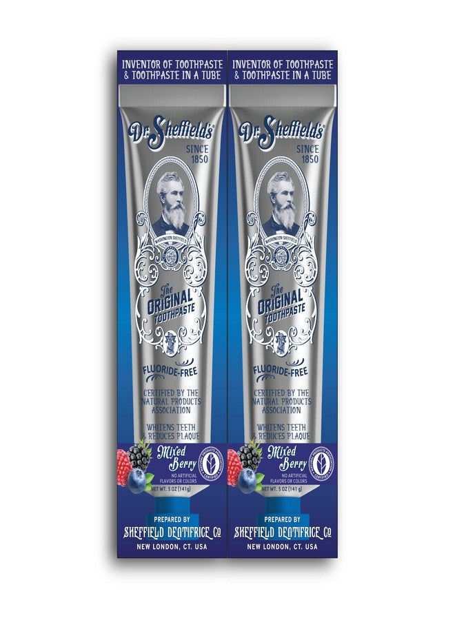 Dr. Sheffield's Dr. Sheffield’s Certified Natural Toothpaste (Mixed Berry) - Great Tasting, Fluoride Free Toothpaste/Freshen Your Breath, Whiten Your Teeth, Reduce Plaque (2-Pack) - Image 1